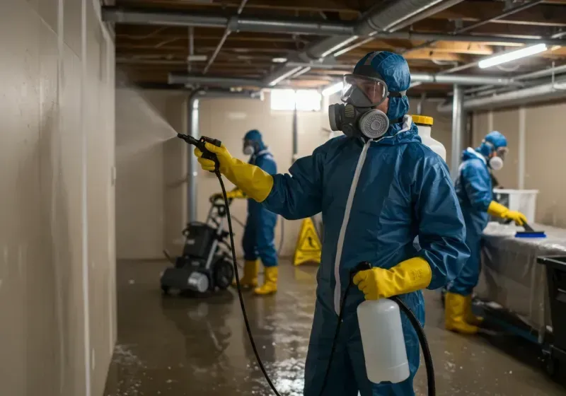 Basement Sanitization and Antimicrobial Treatment process in Saint John, IN